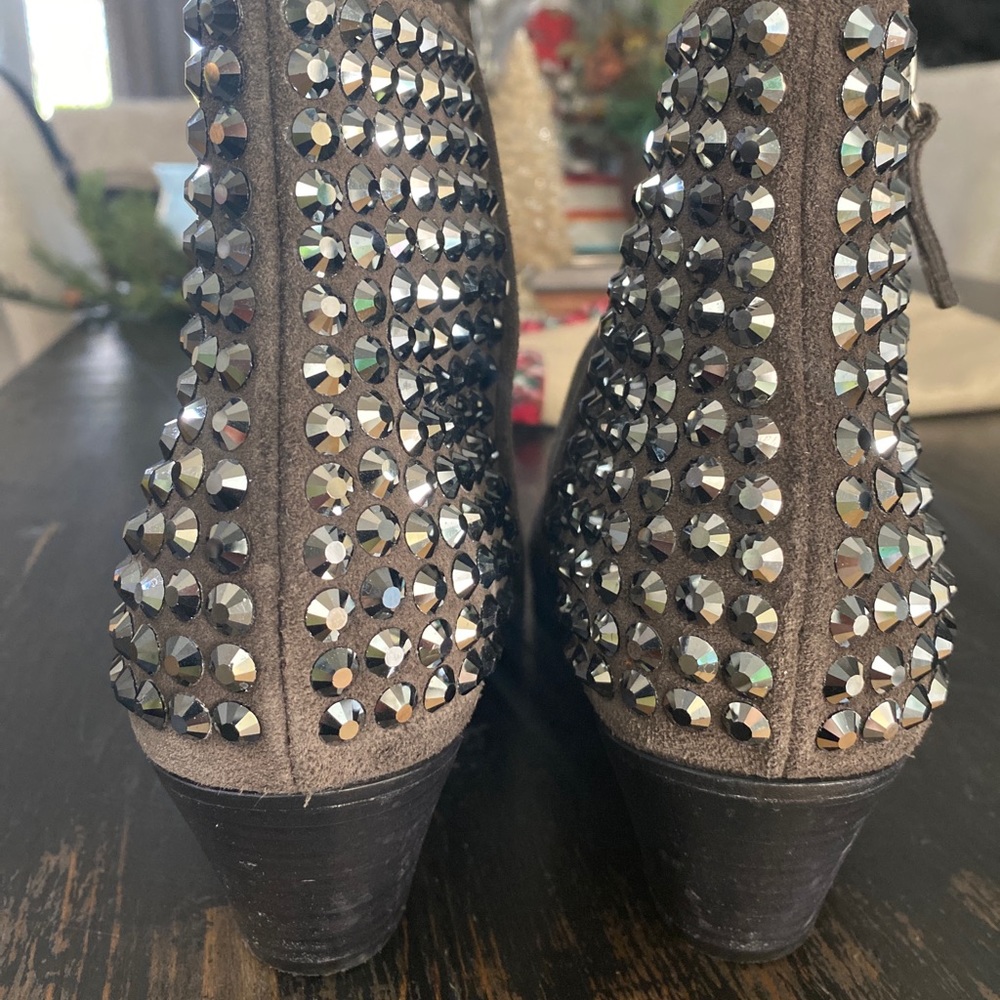 GIUSEPPE ZANOTTI Daddy Grey Crystal Suede Booties - Picture 12 of 12